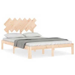 vidaXL Massivholzbett mit Kopfteil 120x200 cm
