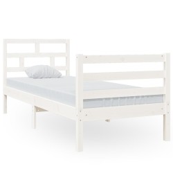 vidaXL Massivholzbett Weiß 75x190 cm