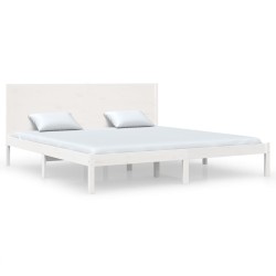 vidaXL Massivholzbett Weiß 180x200 cm