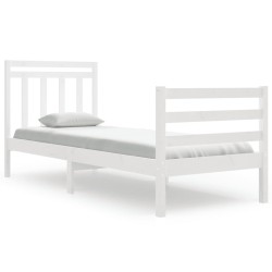 vidaXL Massivholzbett Weiß 75x190 cm