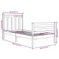 vidaXL Massivholzbett Weiß 75x190 cm vidaXL Massivholzbett Weiß 75x190 cm