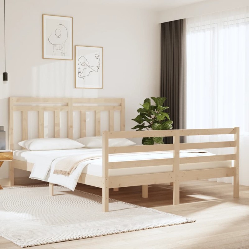vidaXL Massivholzbett 140x190 cm vidaXL Massivholzbett 140x190 cm