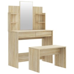 vidaXL Schminktisch-Set Sonoma 96x40x142 cm