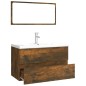 vidaXL Badmöbel-Set Räuchereiche Holzwerkstoff vidaXL Badmöbel-Set Räuchereiche Holzwerkstoff