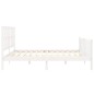 Bettgestell mit Kopfteil Weiß 180x200 cm Massivholz Bettgestell mit Kopfteil Weiß 180x200 cm Massivholz