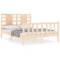 vidaXL Massivholzbett mit Kopfteil 140x200 cm vidaXL Massivholzbett mit Kopfteil 140x200 cm