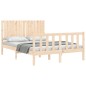 vidaXL Massivholzbett mit Kopfteil 140x190 cm vidaXL Massivholzbett mit Kopfteil 140x190 cm