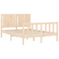 vidaXL Massivholzbett mit Kopfteil 140x190 cm vidaXL Massivholzbett mit Kopfteil 140x190 cm