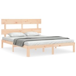 vidaXL Massivholzbett mit Kopfteil