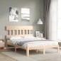 vidaXL Massivholzbett mit Kopfteil 140x190 cm vidaXL Massivholzbett mit Kopfteil 140x190 cm