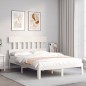 vidaXL Massivholzbett mit Kopfteil Weiß 140x200 cm vidaXL Massivholzbett mit Kopfteil Weiß 140x200 cm