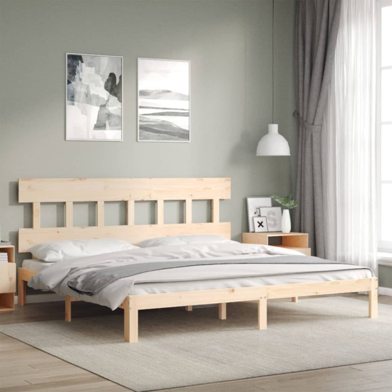 vidaXL Massivholzbett mit Kopfteil vidaXL Massivholzbett mit Kopfteil