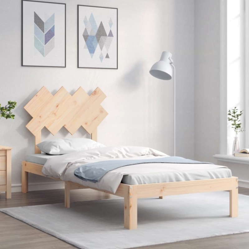vidaXL Massivholzbett mit Kopfteil vidaXL Massivholzbett mit Kopfteil