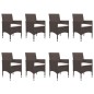 9-tlg. Garten-Essgruppe Poly Rattan und Glas Braun 9-tlg. Garten-Essgruppe Poly Rattan und Glas Braun