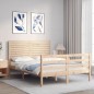 vidaXL Massivholzbett mit Kopfteil 140x190 cm vidaXL Massivholzbett mit Kopfteil 140x190 cm