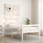 vidaXL Massivholzbett mit Kopfteil Weiß 100x200 cm vidaXL Massivholzbett mit Kopfteil Weiß 100x200 cm