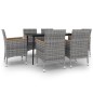 vidaXL 7-tlg. Garten-Essgruppe mit Auflagen Poly Rattan und Glas vidaXL 7-tlg. Garten-Essgruppe mit Auflagen Poly Rattan und Glas