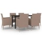 vidaXL 7-tlg. Garten-Essgruppe mit Auflagen Poly Rattan und Glas vidaXL 7-tlg. Garten-Essgruppe mit Auflagen Poly Rattan und Glas