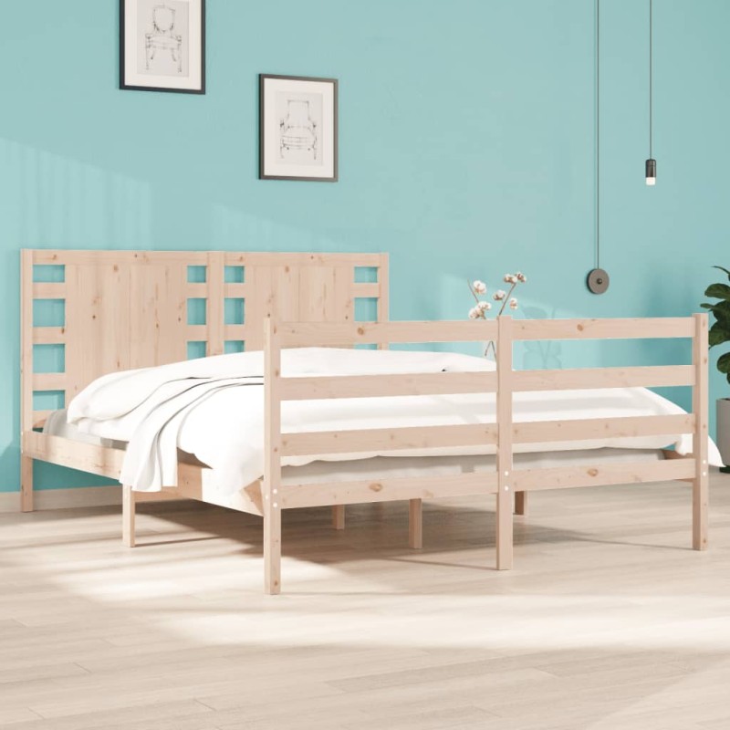 vidaXL Massivholzbett Kiefer 135x190 cm vidaXL Massivholzbett Kiefer 135x190 cm
