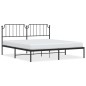 vidaXL Bettgestell mit Kopfteil Metall Schwarz 183x213 cm vidaXL Bettgestell mit Kopfteil Metall Schwarz 183x213 cm