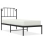 vidaXL Bettgestell mit Kopfteil Metall Schwarz 80x200 cm vidaXL Bettgestell mit Kopfteil Metall Schwarz 80x200 cm