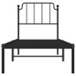 vidaXL Bettgestell mit Kopfteil Metall Schwarz 80x200 cm vidaXL Bettgestell mit Kopfteil Metall Schwarz 80x200 cm