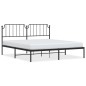 vidaXL Bettgestell mit Kopfteil Metall Schwarz 160x200 cm vidaXL Bettgestell mit Kopfteil Metall Schwarz 160x200 cm