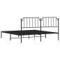 vidaXL Bettgestell mit Kopfteil Metall Schwarz 160x200 cm vidaXL Bettgestell mit Kopfteil Metall Schwarz 160x200 cm