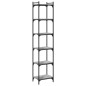 vidaXL Bücherregal 6 Böden Grau Sonoma 40x30x188 cm Holzwerkstoff vidaXL Bücherregal 6 Böden Grau Sonoma 40x30x188 cm Holzwerkstoff