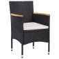 vidaXL 5-tlg. Garten-Essgruppe Schwarz Poly Rattan und Akazienholz vidaXL 5-tlg. Garten-Essgruppe Schwarz Poly Rattan und Akazienholz