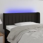 vidaXL LED Kopfteil Schwarz 103x16x78/88 cm Stoff