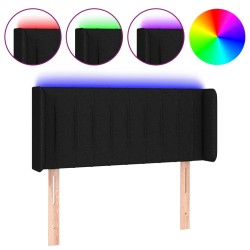 vidaXL LED Kopfteil Schwarz 103x16x78/88 cm Stoff