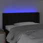 vidaXL LED Kopfteil Schwarz 103x16x78/88 cm Stoff