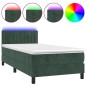 vidaXL Boxspringbett mit Matratze & LED Dunkelgrün 90x200 cm Samt vidaXL Boxspringbett mit Matratze & LED Dunkelgrün 90x200 cm Samt