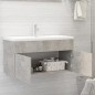 vidaXL Waschbeckenunterschrank Einbaubecken Betongrau Holzwerkstoff vidaXL Waschbeckenunterschrank Einbaubecken Betongrau Holzwerkstoff