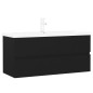 vidaXL Waschbeckenunterschrank mit Einbaubecken Schwarz Holzwerkstoff vidaXL Waschbeckenunterschrank mit Einbaubecken Schwarz Holzwerkstoff