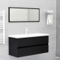 vidaXL Waschbeckenunterschrank mit Einbaubecken Schwarz Holzwerkstoff vidaXL Waschbeckenunterschrank mit Einbaubecken Schwarz Holzwerkstoff