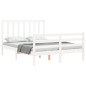 vidaXL Massivholzbett mit Kopfteil Weiß 140x190 cm vidaXL Massivholzbett mit Kopfteil Weiß 140x190 cm