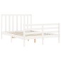 vidaXL Massivholzbett mit Kopfteil Weiß 140x190 cm vidaXL Massivholzbett mit Kopfteil Weiß 140x190 cm