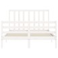 vidaXL Massivholzbett mit Kopfteil Weiß 140x190 cm vidaXL Massivholzbett mit Kopfteil Weiß 140x190 cm