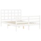 vidaXL Massivholzbett mit Kopfteil Weiß 140x190 cm vidaXL Massivholzbett mit Kopfteil Weiß 140x190 cm