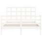 vidaXL Massivholzbett mit Kopfteil Weiß 140x190 cm vidaXL Massivholzbett mit Kopfteil Weiß 140x190 cm