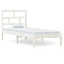 vidaXL Massivholzbett Weiß 75x190 cm