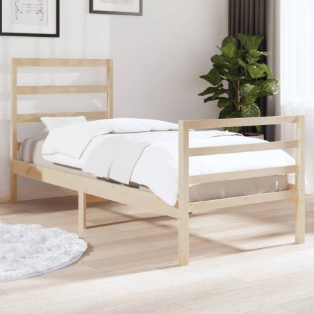 vidaXL Massivholzbett Kiefer 75x190 cm