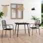 vidaXL 3-tlg. Garten-Essgruppe Baumwollseil und Stahl Schwarz vidaXL 3-tlg. Garten-Essgruppe Baumwollseil und Stahl Schwarz