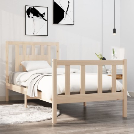 vidaXL Massivholzbett 75x190 cm
