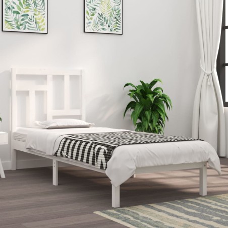 vidaXL Massivholzbett Weiß 75x190 cm