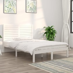 vidaXL Massivholzbett Weiß 135x190 cm