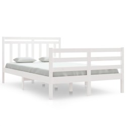 vidaXL Massivholzbett Weiß 120x190 cm