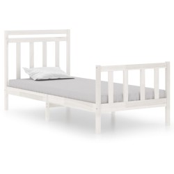 vidaXL Massivholzbett Weiß 75x190 cm